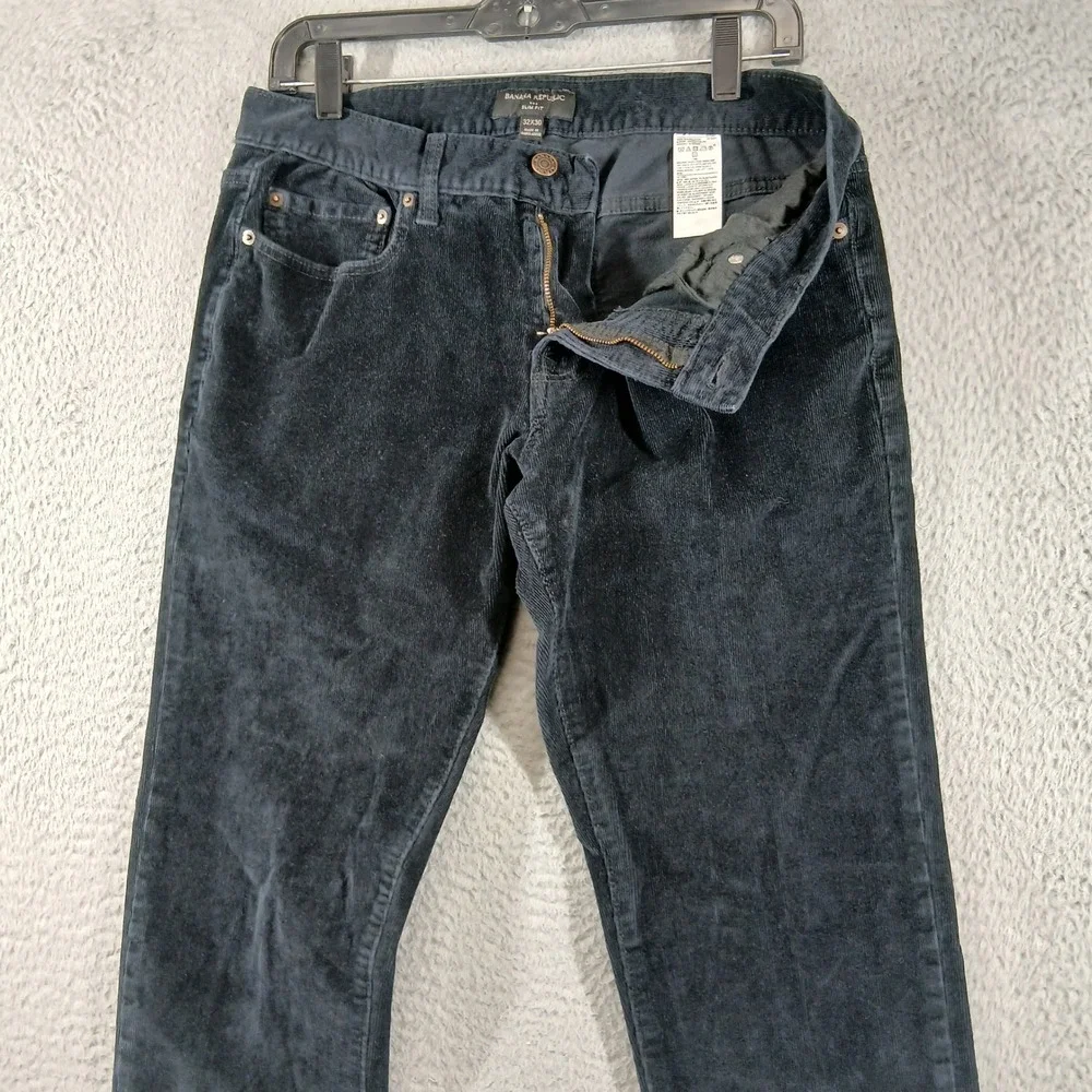 Banana Republic Slim Fit Corduroy Pants 32x30 Navy‎ Blue